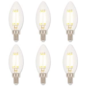 60-Watt Equivalent B11 Dimmable Clear E12 Edison Filament LED Light Bulb 2700K (6-Pack)