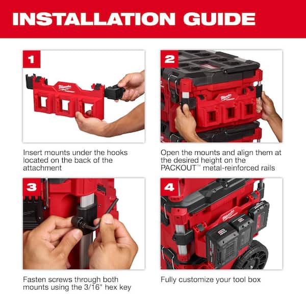 Milwaukee PACKOUT Caddy Tool Box Rack Attachment