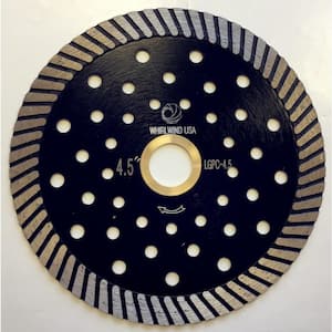 4.5 in. Turbo Continuous Rim Diamond Blade for Dry or Wet Stone Cutting for Granite