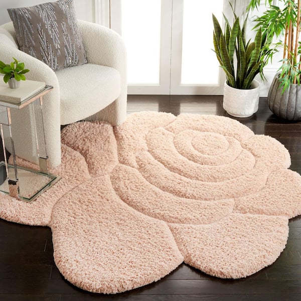 Novelty 6 ft. x 6 ft. Blush/Pink Floral Specialty Area Rug