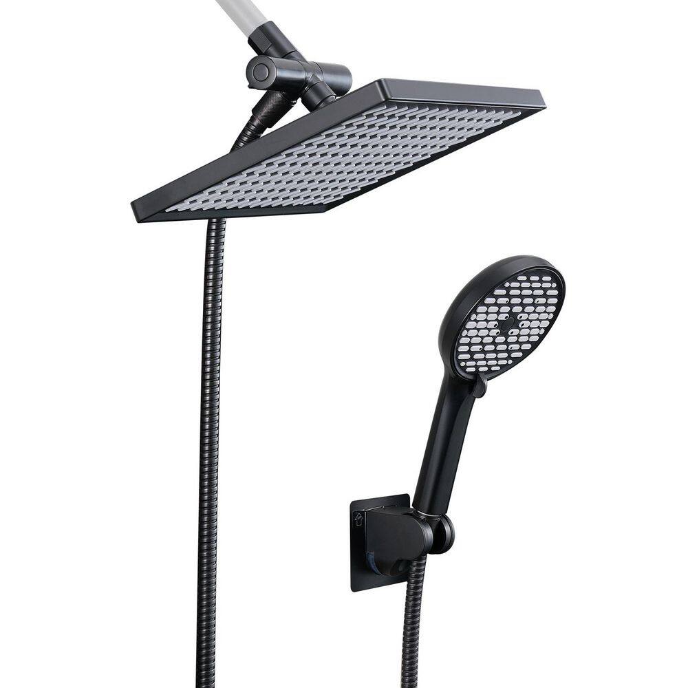 Rainfall Shower Head Combo 6-Spray 12 in. Wall Mount Dual Shower Heads and Handheld Shower Head with 1.8 GPM in Black price history on PriceWatchPro