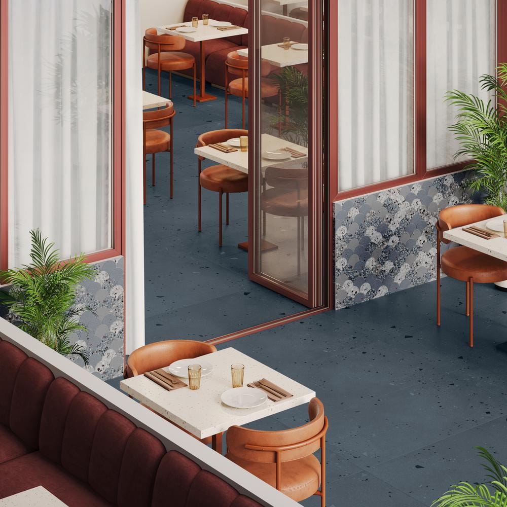 Ocean Blue Large Format Matte Porcelain Tile for Indoor/Outdoor Use