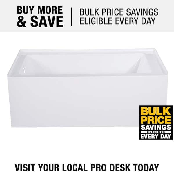 Aqua Eden Jenny 54 in. Acrylic Left-Hand Drain Rectangular Alcove Bathtub in White Aqua Eden Jenny 54 in. Acrylic Left-Hand Drain Rectangular Alcove Bathtub in White