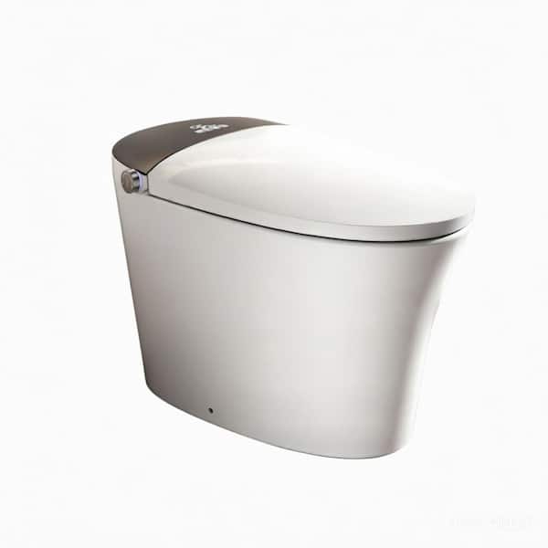 1-piece 1.28 GPF Single Flush ADA Smart Toilet in White, Heated Seat, Foot Kick,Warm Water & Dryer,Auto Flush & Close