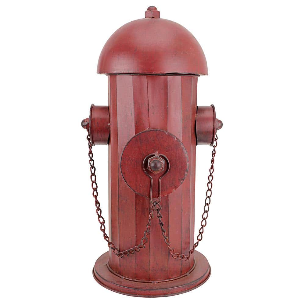 Medium Vintage Red Metal Fire Hydrant Statue