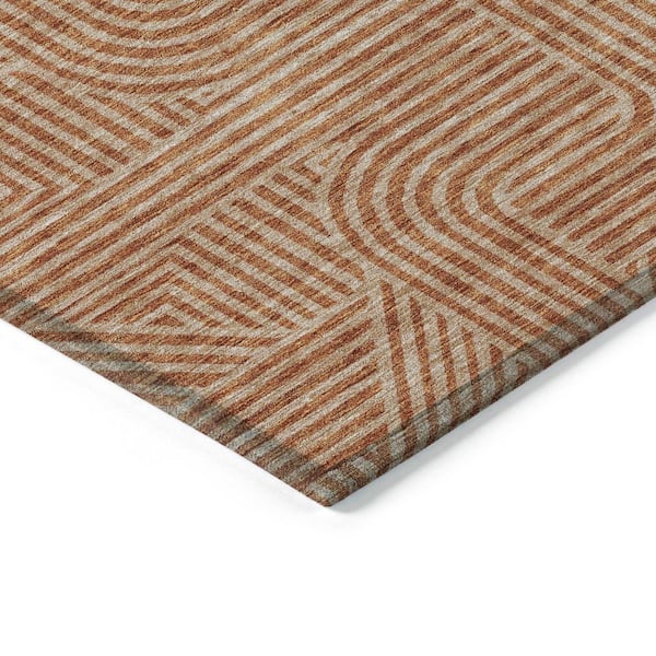 Chantille Machine Washable Indoor/Outdoor Abstract ACN917 Terracotta 9 ft. x 12 ft. Area Rug