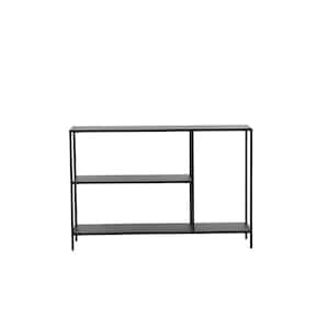 47 in Black Rectangular Metal Console Table