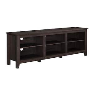 70 in. Espresso MDF TV Stand 70 in. with Adjustable Shelves