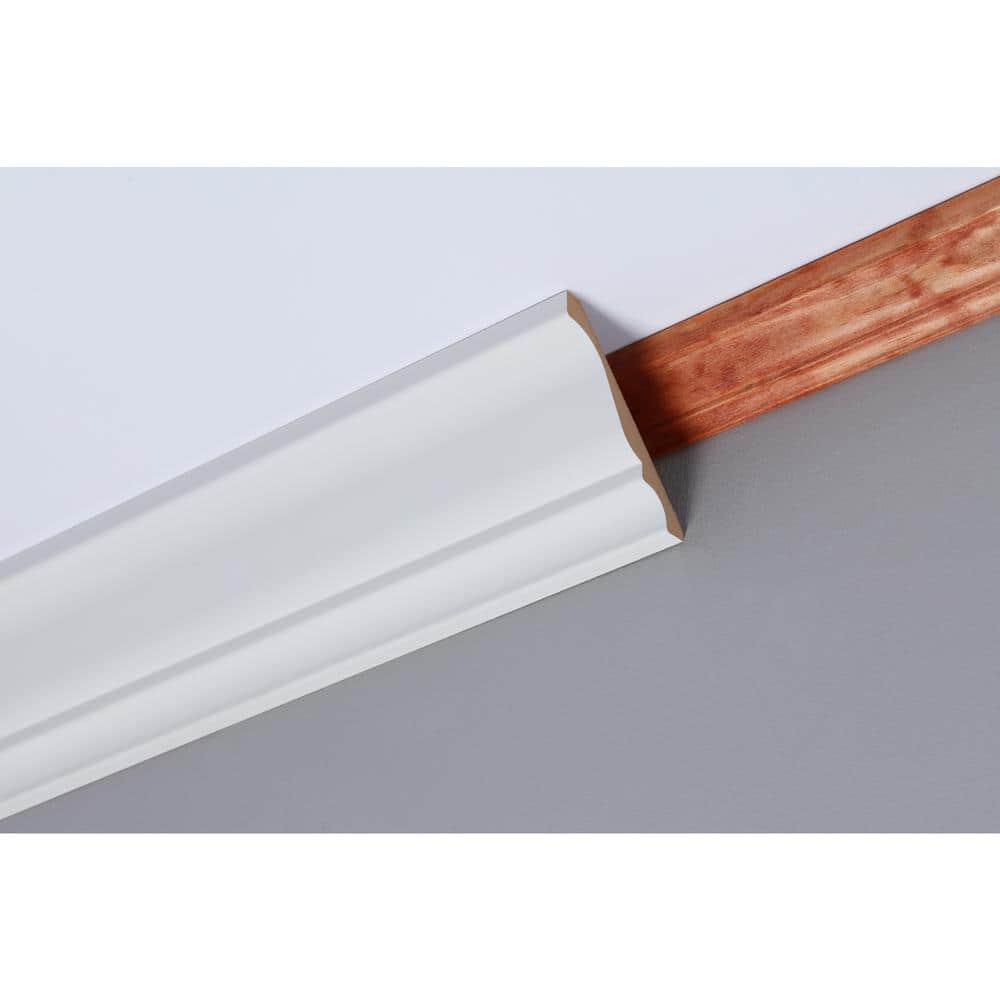 Primed White MDF Crown Moulding 96 in. Standard Profile