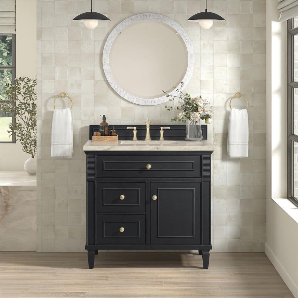 Lorelai 36.0 in. Single Bath Vanity in Black Onyx with Tajnar Engineered Composite Top price history on PriceWatchPro