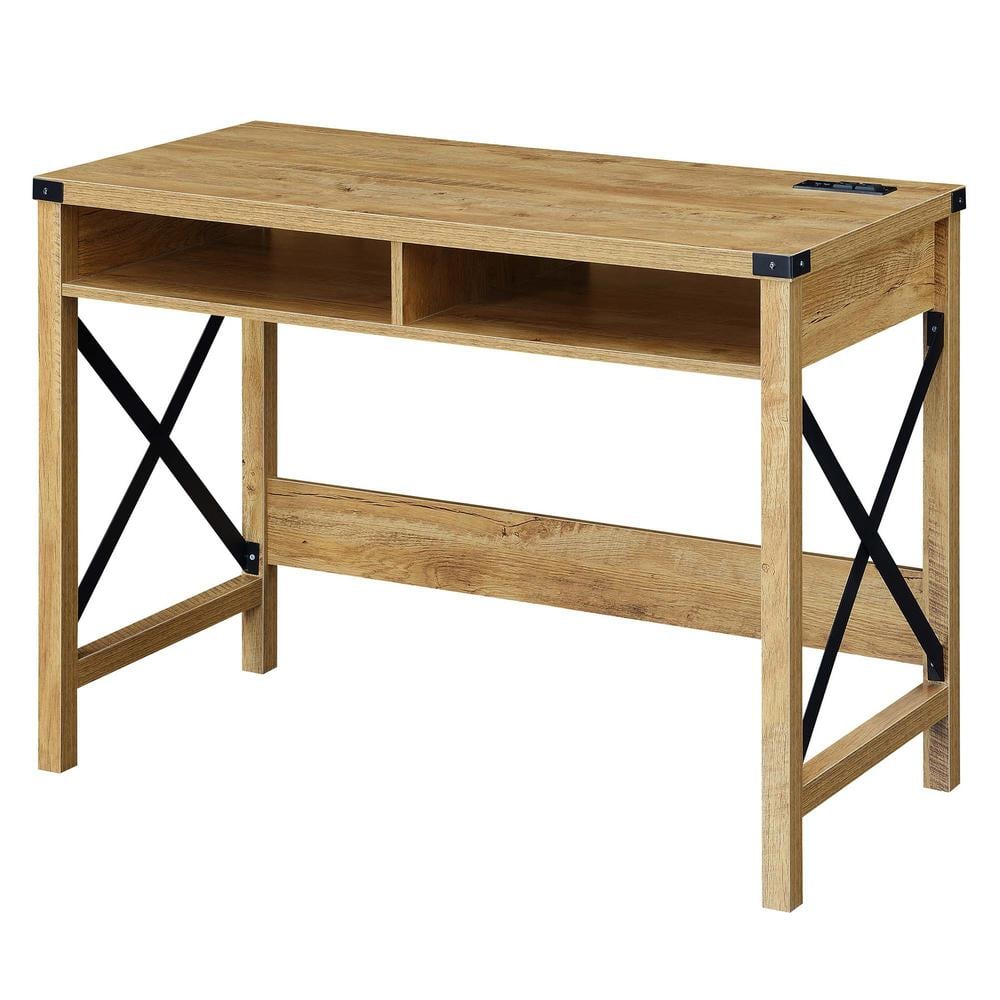 Durango English Oak 42" Desk with Built-In USB Charging Station