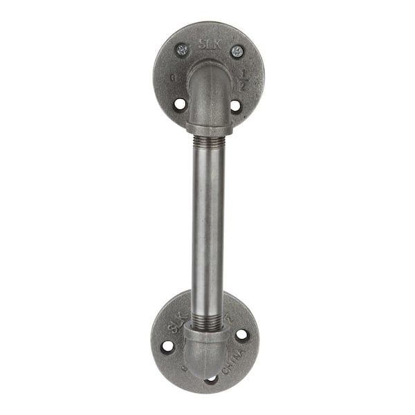 1/2 in. x 10.5 in. L Black Pipe Barn Door Handle Kit