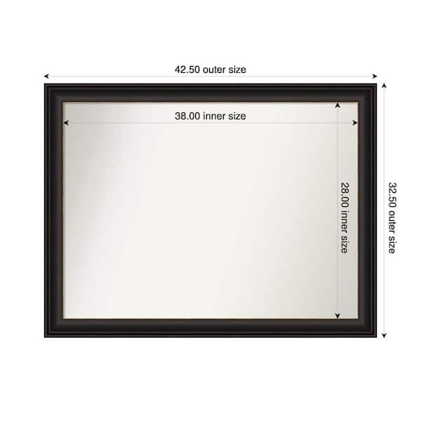Amanti Art Trio Oil Rubbed Bronze 42.5 in. x 32.5 in. Custom Non-Beveled Recycled Polystyrene Framed Bathroom Vanity Wall Mirror