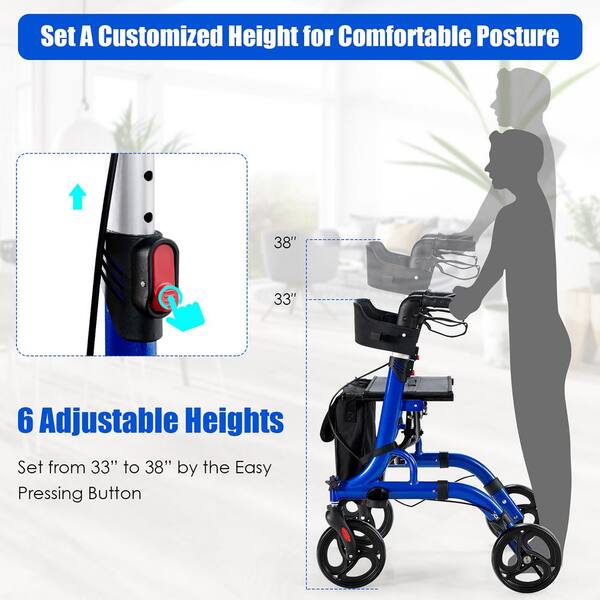 Adjustable Foldable Movable Aluminum Tube Walker for Disabled and