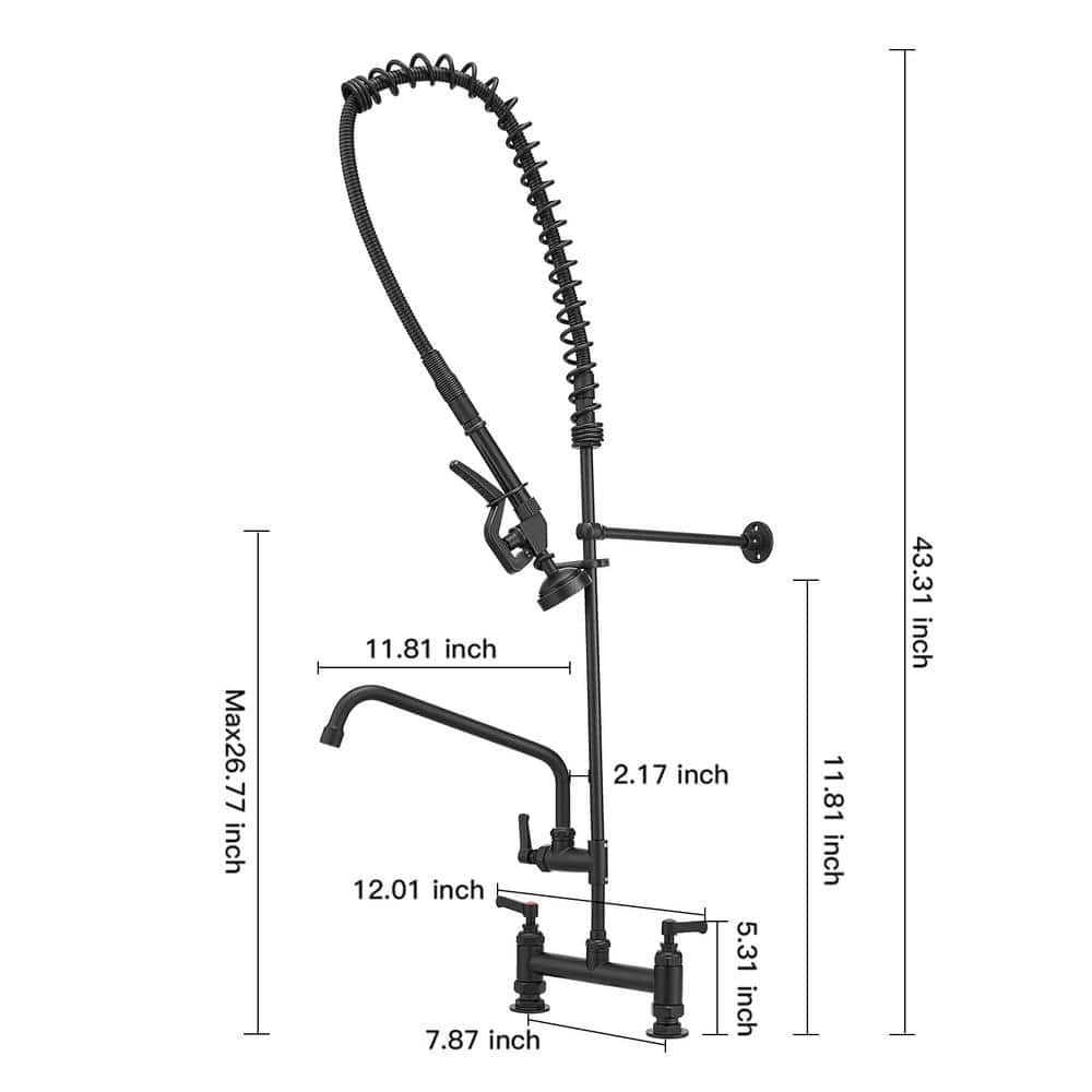 Matte Black Stainless Steel Pull-Down Kitchen Faucet with Spray