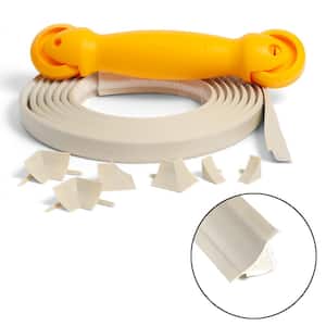 3/4 in. x 10 ft. Ivory PVC Self-adhesive Flexible Caulk Molding, Applicator Tool and Corner and End Caps