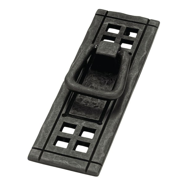 Liberty Mission Style 4-1/4 in. (108mm) Wrought Iron Ring Drawer Pull with Backplate