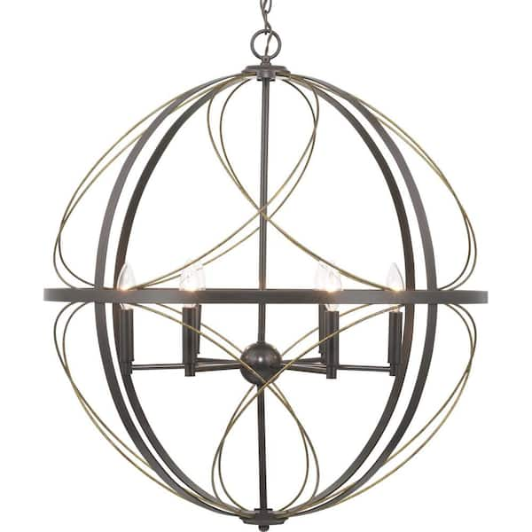 Progress Lighting Brandywine Collection 6-Light Antique Bronze Pendant