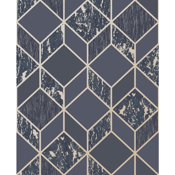 Superfresco Vittorio Geometric Charcoal/Rose Gold Wallpaper Sample ...