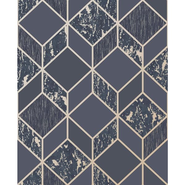 Superfresco Vittorio Geometric Charcoal/Rose Gold Wallpaper Sample