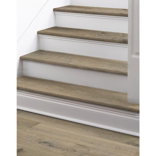 Waterproof Rigid Core Flush Stair Nosing in the color Drift 0.98 in. T x 4.33 in. W x 94 in. L