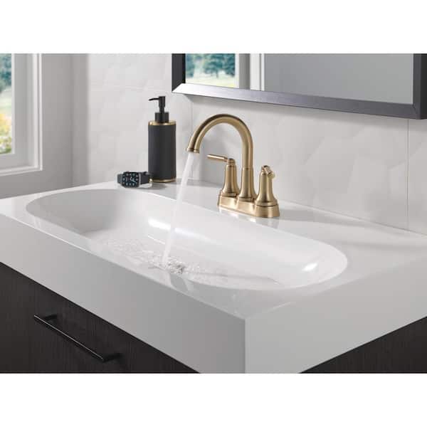 Saylor Gold 4 in. Centerset Double-Handle Bathroom Faucet in Champagne Bronze