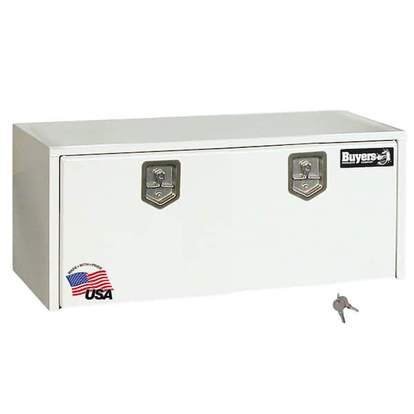 18 in. x 18 in. x 48 in. White Steel Underbody Truck Tool Box