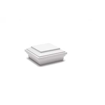 Enhance 4 in. x 4 in. Classic White Composite Post Cap-Flat