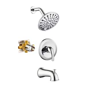 Single Handle 6-Spray Shower Faucet 1.75 GPM with Pressure Balance in. Chrome