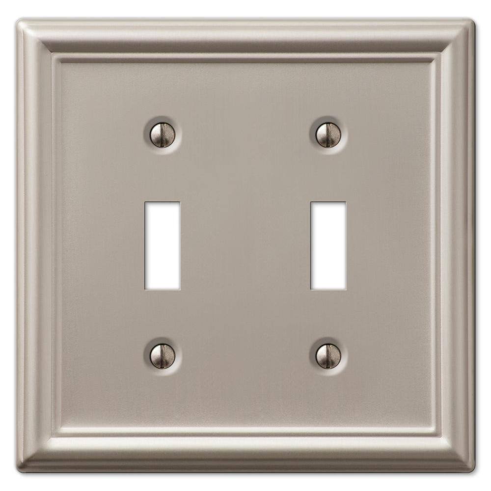 Chelsea Brushed Nickel 2-Gang Steel Toggle Wall Plate