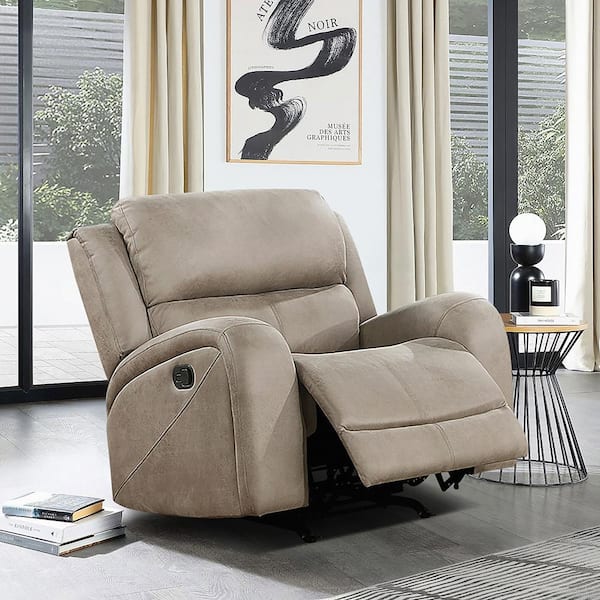Lazzara Venture Brown Microfiber Rocker Manual Recliner 9601BR-1