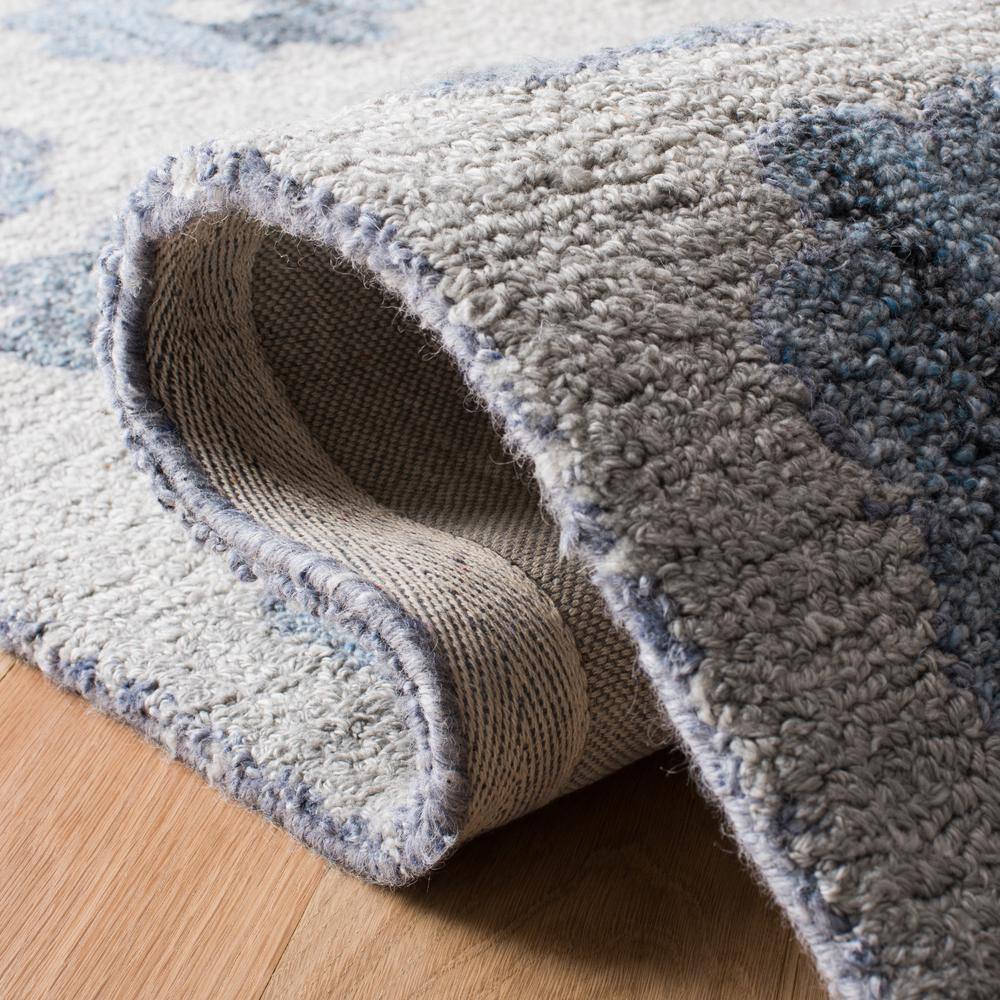 Handmade Abstract Gray Wool Non-Slip Area Rug 4' x 6'