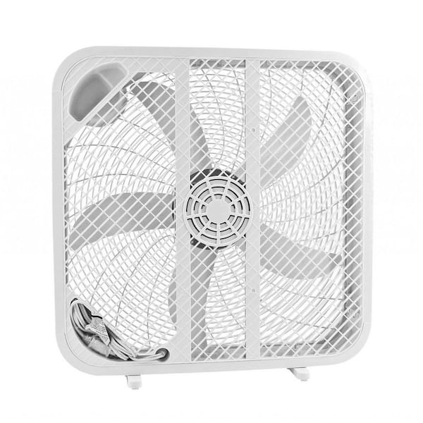 Box Fan 10 inch, 2 Speeds, Table Cooling Fan with Strong Airflow - White