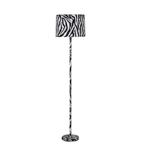 59 in. Faux Suede Zerba Print Multicolored Floor Lamp