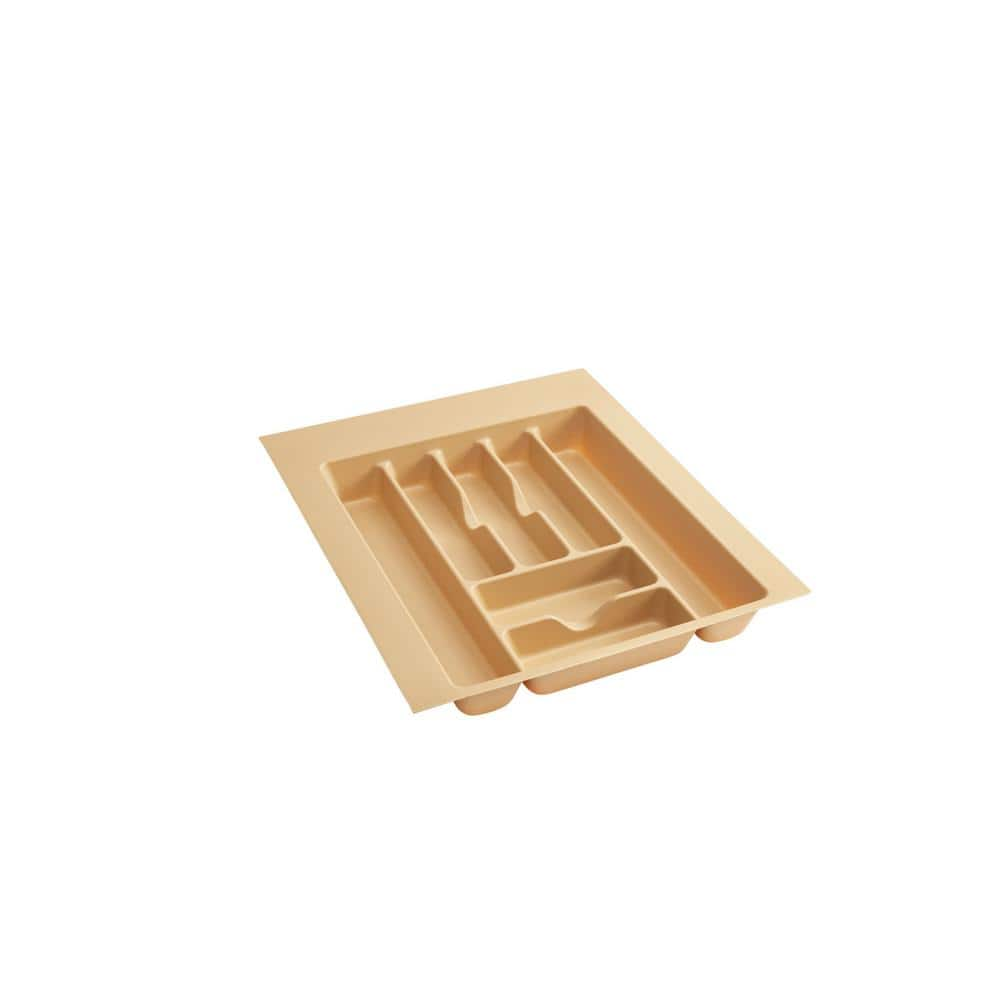 Rev-A-Shelf 2.375 in. H x 17.5 in. W x 21.25 in. D Large Almond Cutlery Tray Drawer Insert