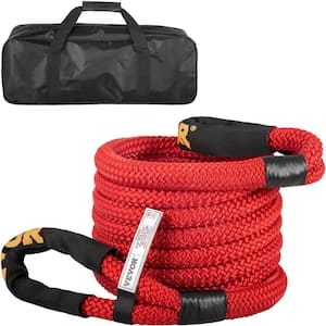 Kinetic Recovery Rope 19,200 lbs. Tow Rope 3/4 in. x 21 ft. with Carry Bag for Truck, Off-Road Vehicle, ATV in Red