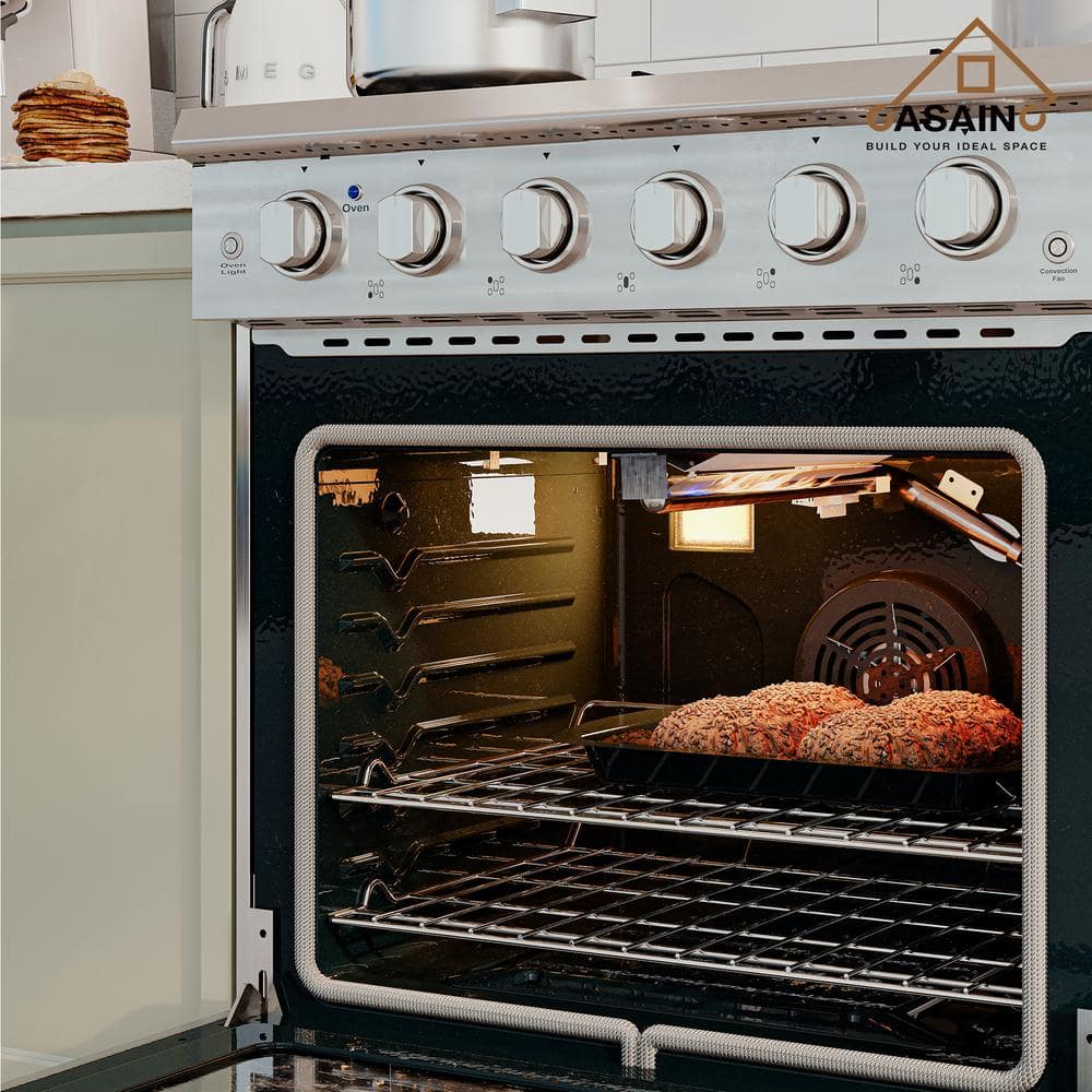 CASAINC 30" Stainless Steel Freestanding Convection Gas Range
