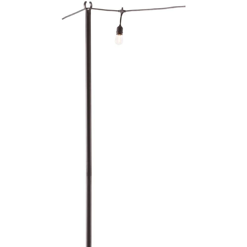 9.8 ft. String Light Pole in Black 1 Pack