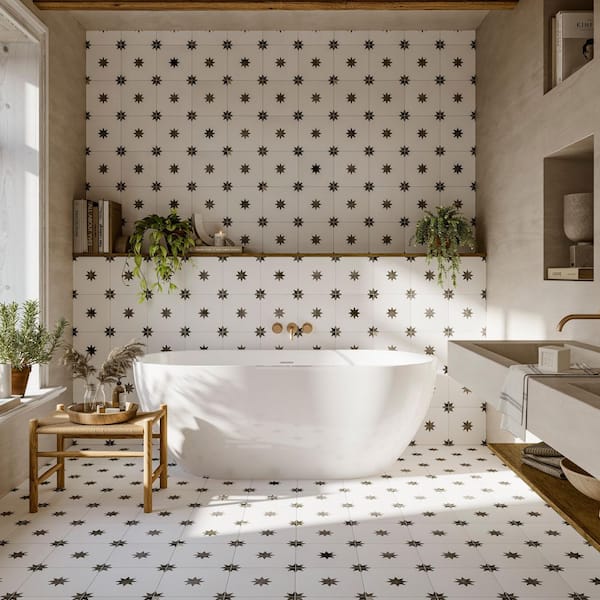 Starlight White 17 in. x 17 in. Porcelain Floor and Wall Tile (14.77 sq. ft. /Case)