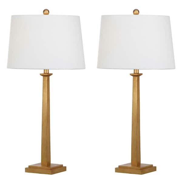 SAFAVIEH Andino 31.5 in. Gold Table Lamp with Off-White Shade (Set of 2)