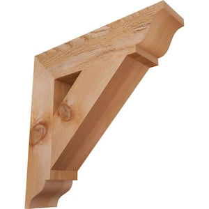 4 in. x 18 in. x 18 in. Western Red Cedar Traditional Rough Sawn Bracket