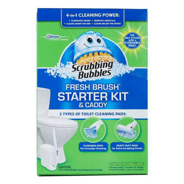 Scrubbing Bubbles 4-Pk Fresh Brush Starter Kit and Caddy (Case/2)