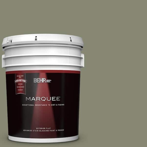 BEHR MARQUEE 5 gal. #UL200-5 Dried Basil Flat Exterior Paint and Primer in One