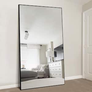 31.5 in. W x 71.5 in. H Large Rectangle Black Alloy Framed Full Length Wall-Mounted Standing Mirror