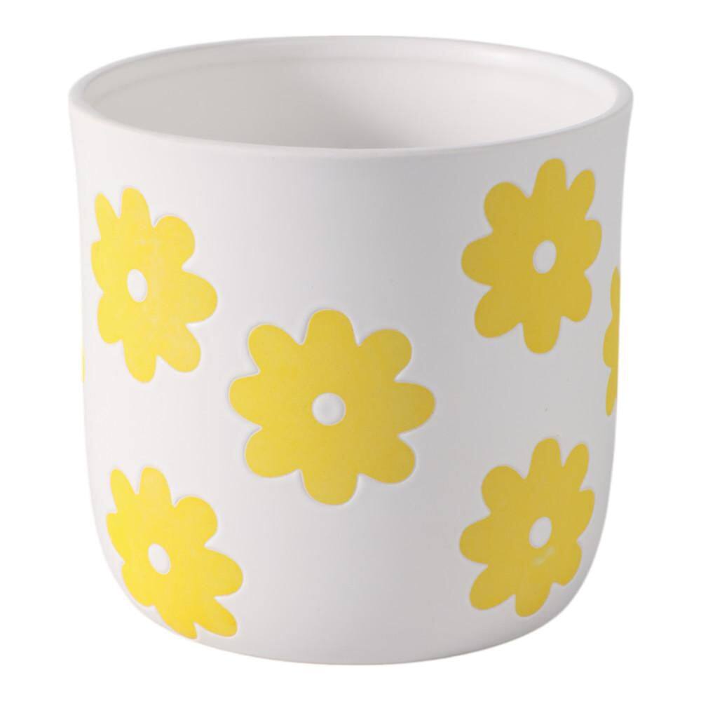 Yellow Ceramic Flower Power Decorative Planter (5.75 in. W x 5.25 in. H) price history on PriceWatchPro