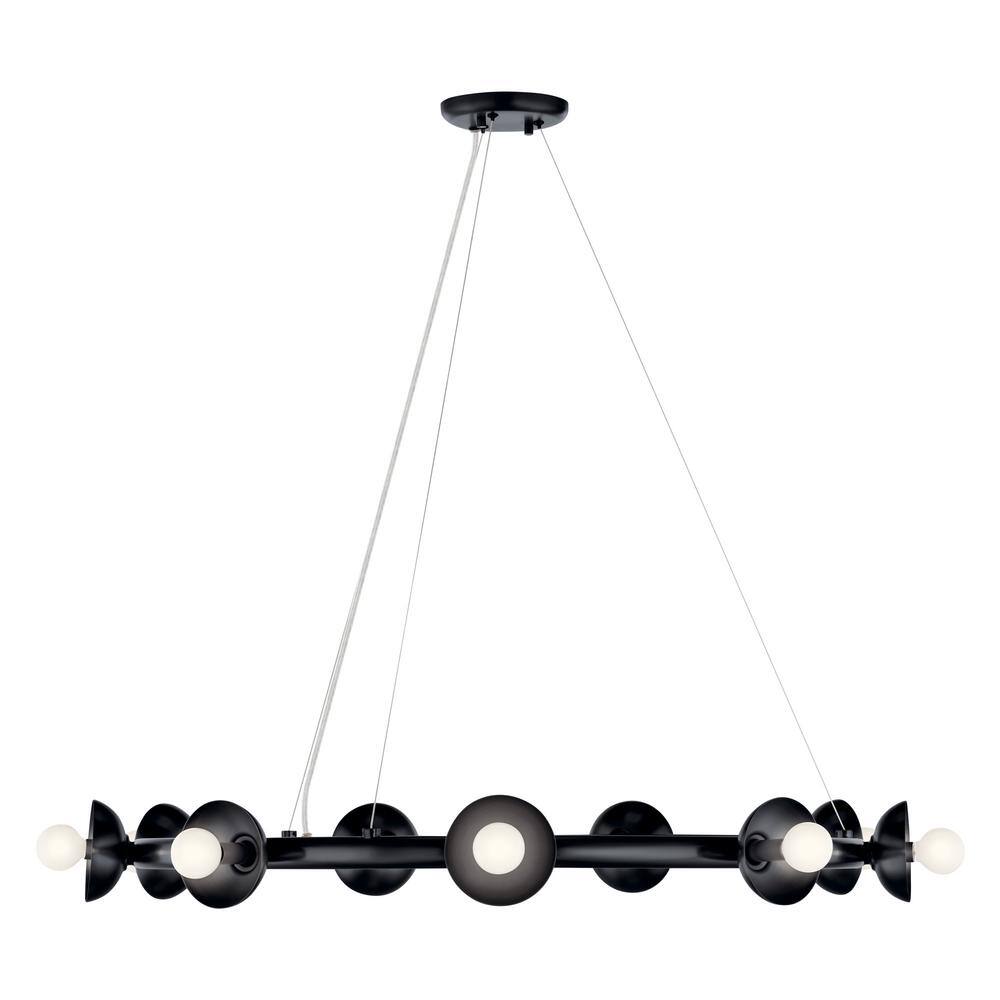 Palta 34.5 Inch Black Steel 9-Light Chandelier