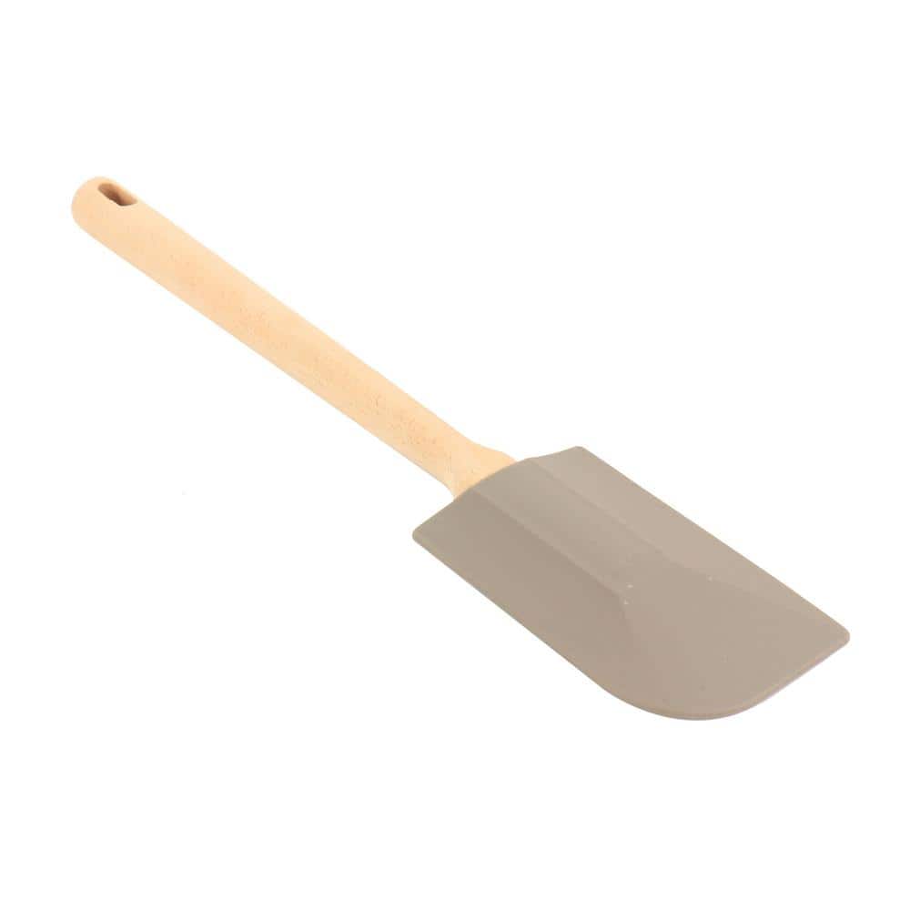 Gray Silicone Spatula with Beech Wood Handle, 11in