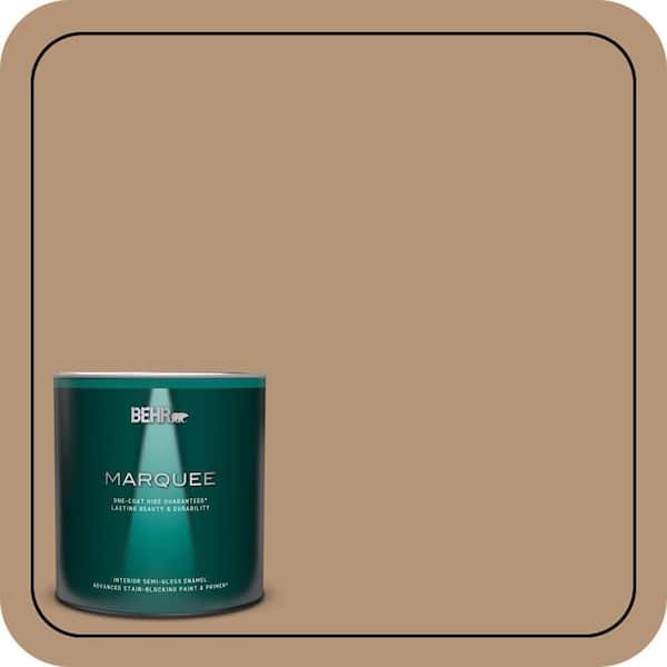 BEHR MARQUEE 1 qt. #280F-4 Burnt Almond Semi-Gloss Enamel Interior Paint & Primer