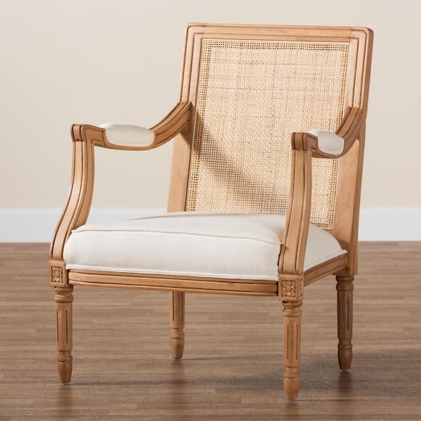 bali pari Garridan Beige and Honey Oak Accent Chair with Natural