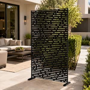 KOZYARD Powder Coated Galvanized Steel Privacy Screen 74 in. H x